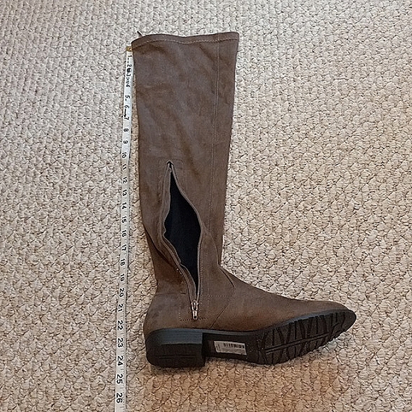 Over-the-knee boots Closed Toe Knee High Comfy no heel Stretch Suede Elegant - Picture 11 of 17